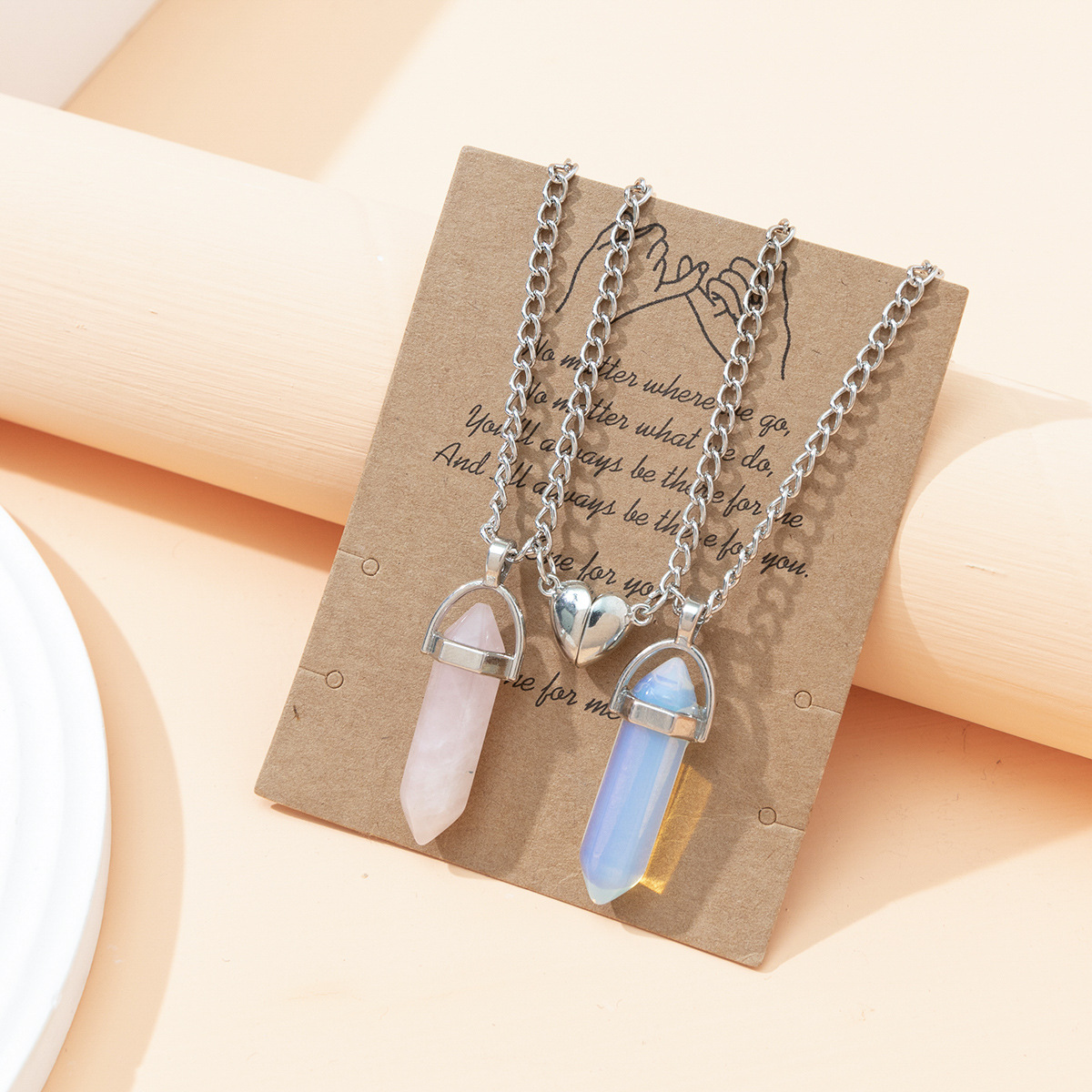 Holiday Occasion Fashion Water Droplets Gem Inlaid Gemstone Pendant Necklace 1 Set