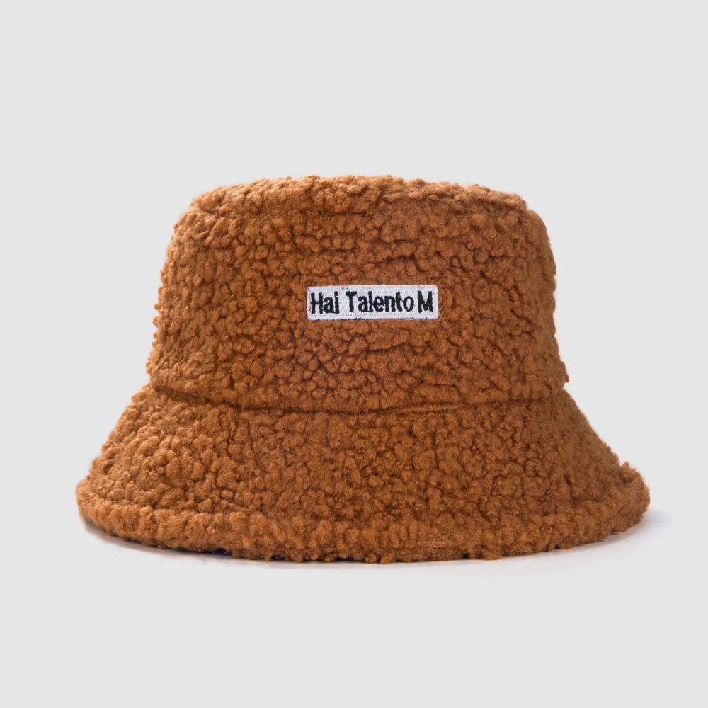 Autumn And Winter Warm Lamb Wool Fisherman Hat Net Celebrity Fashion Wild Small Washbasin Hat display picture 5