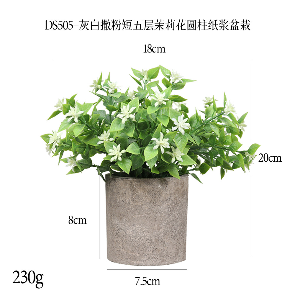 Más de 240 combinaciones populares de macetas con plantas verdes artificiales, decoraciones para el hogar, flores artificiales, bonsáis cilíndricos de pulpa de papel.