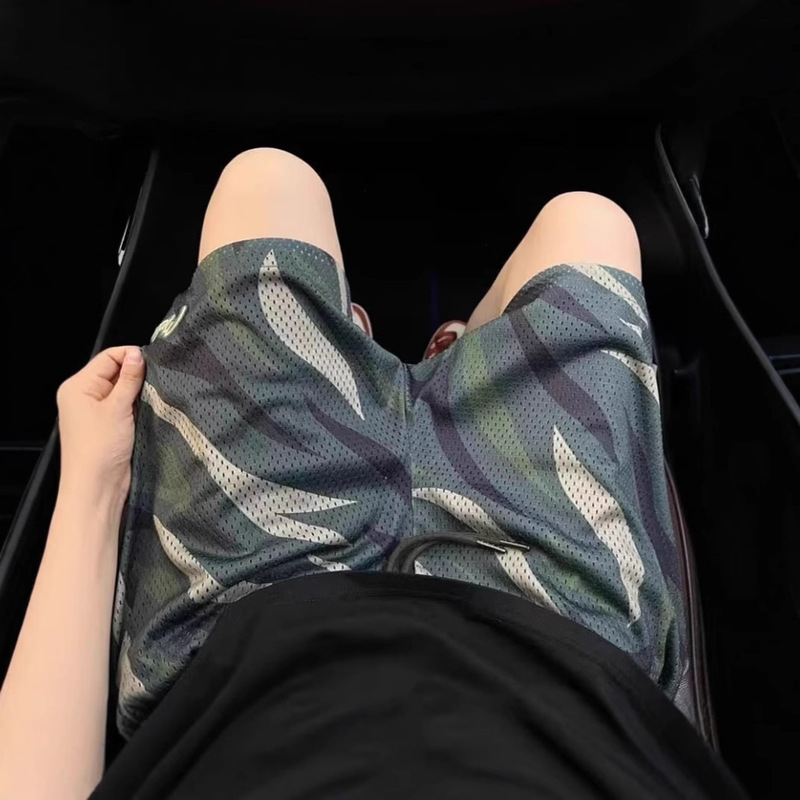 Casual Sports Five-Point Trendy Linen Thin Camouflage Shorts Men's Summer Quick-Drying Breathable Basketball Quarter Pants Mesh Casual Sports Five-Point Trendy Linen Thin Camouflage Shorts Men's Summer Quick-Drying Breathable Basketball Quarter Pants Mesh