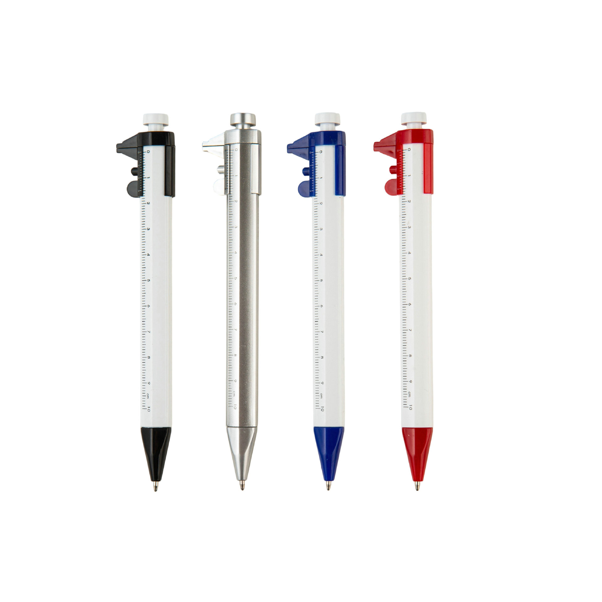 Creative Vernier Caliper Shape Ballpoint Pen Press Scale Ruler Dual-Purpose Multi-Function Pen Caliper Plastic Ballpoint Pen