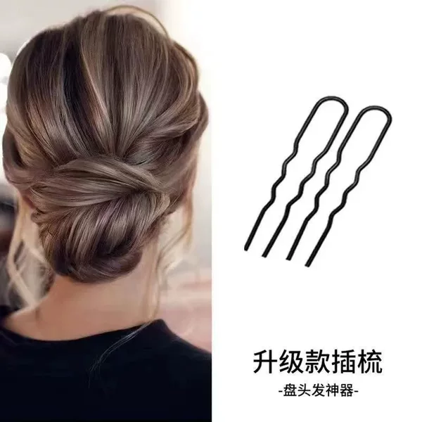Thick U-Shaped Hairpin Black Bobby Pin Bun Hair Clip Hair Accessory for Women