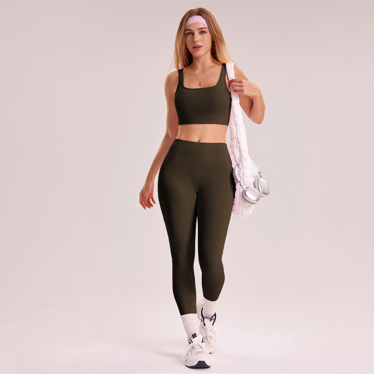 Europa y los Estados Unidos abrasión apretado ropa interior de yoga pantalones set de invierno al aire libre running set de mujeres