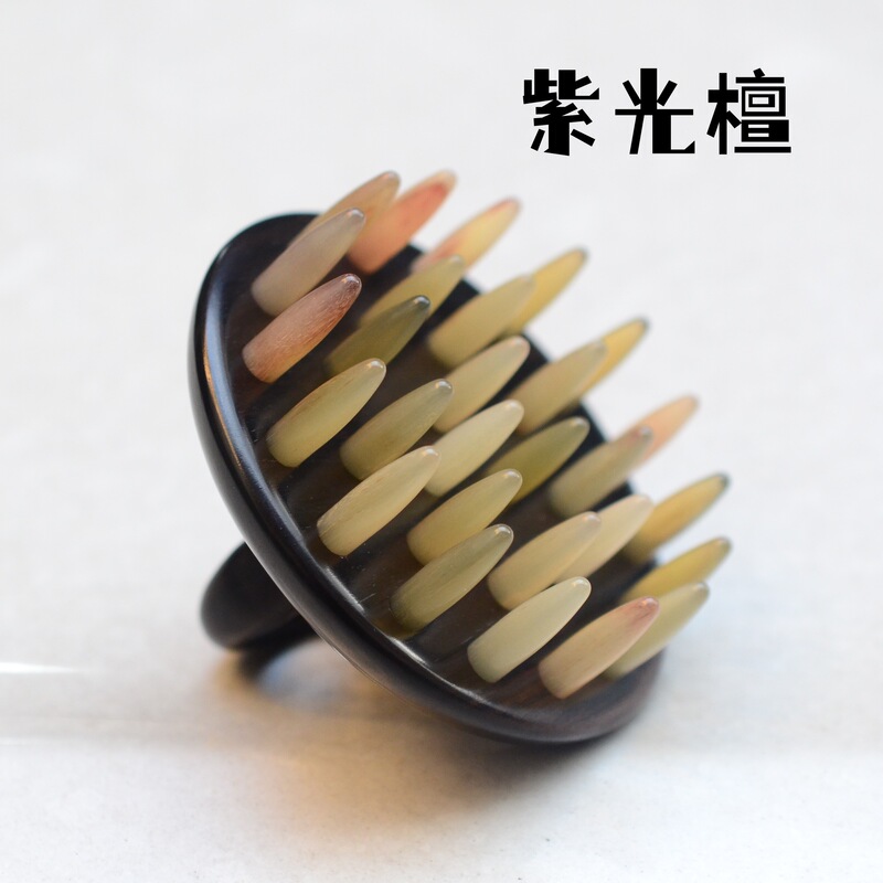 指環櫛緑檀櫛羊角挿し歯櫛黒檀紫光檀円盤挿し歯櫛マッサージ櫛多目的マッサージ櫛|undefined