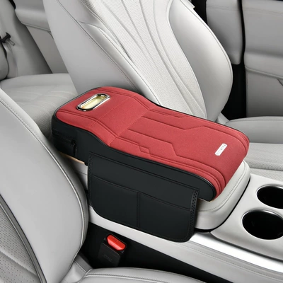 Box Pad, Universal Booster Pad, Armrest box - black-wine-red-high-and-low-board