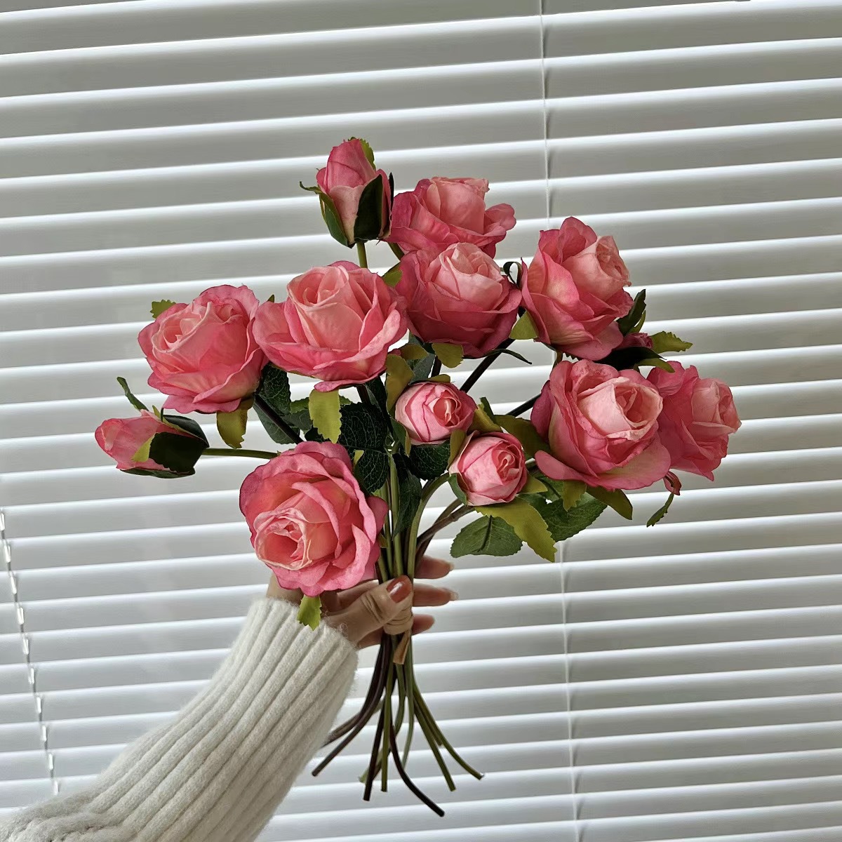 Rose Red (13 cabezas) con un rayo de rosas