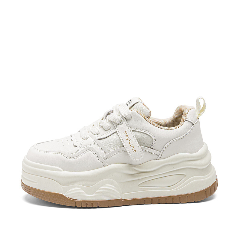 Zapatillas Blancas para Mujer Augu Shiden, Estilo Universitario, Otoño 2025, Estilo Casual, Suela Gruesa, Deportivas, Zapatillas Panda Blancas y Negras