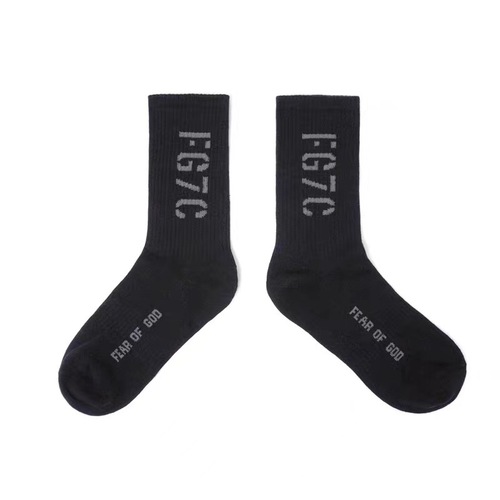 Brand FOG FG7C personalized European and American simple couple's INS street style Japanese sporty college crew socks for autumn and winter