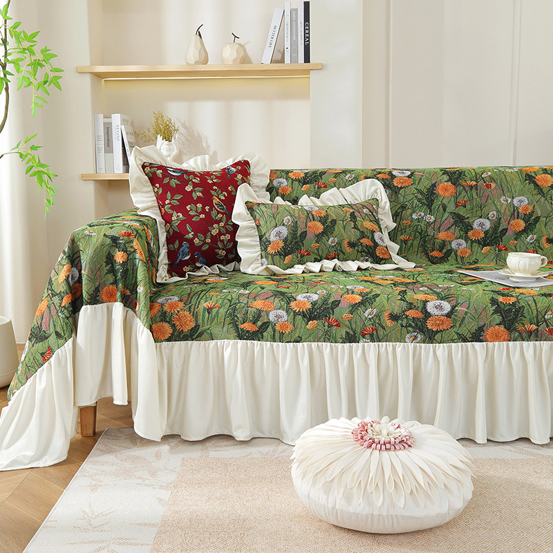 New Style Fresh Sofa Towel Dandelion All-inclusive Universal Non-slip Sofa Cover High-grade Skirt Sofa Cushion