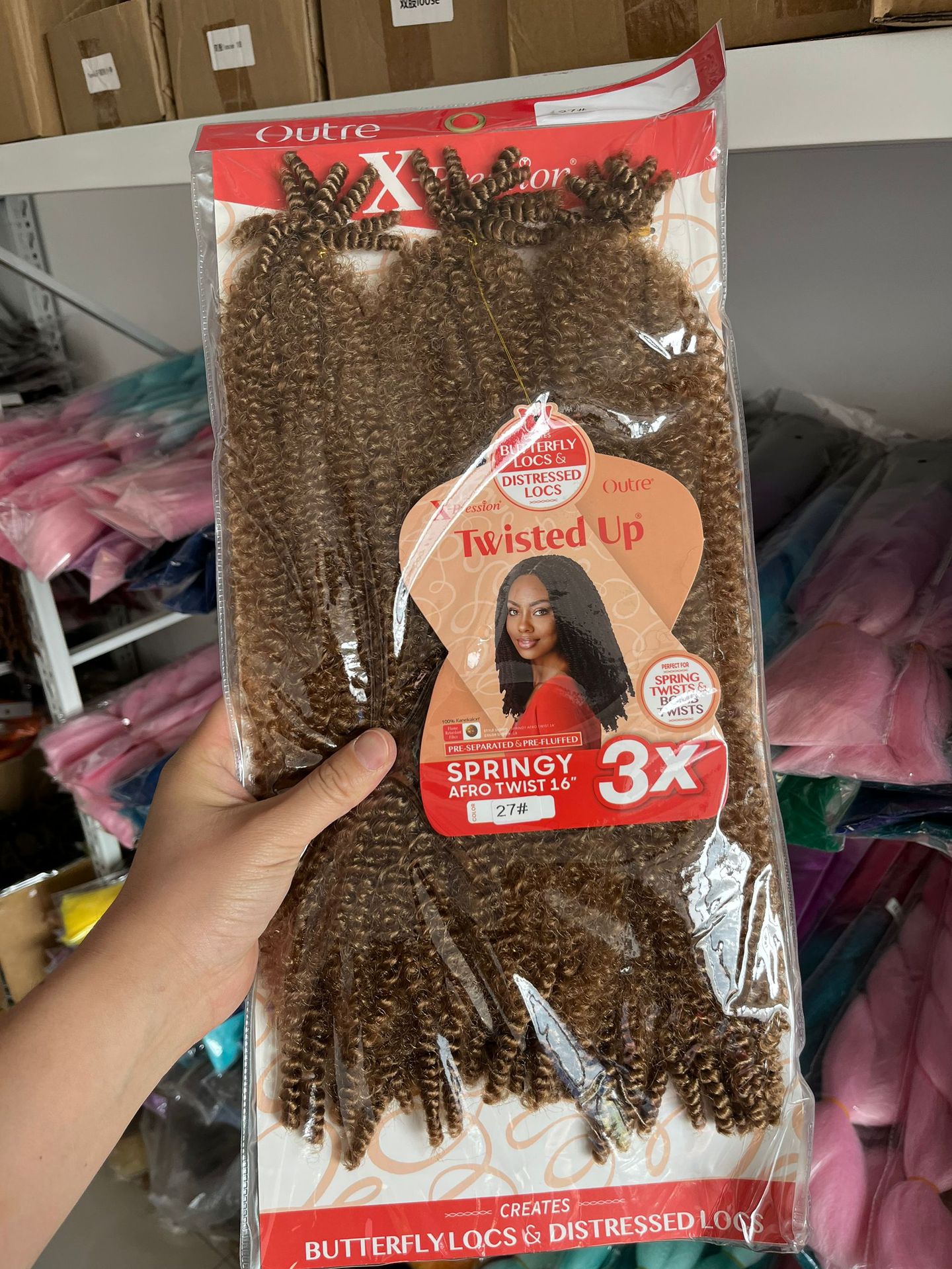 3X peluca de oruga rasgada a mano Afro Twist Kinky Marley Bulk Hair Juego de tres piezas