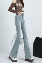 高腰微喇牛仔裤女2025春秋新款显瘦百搭小个子韩版弹力喇叭裤子潮