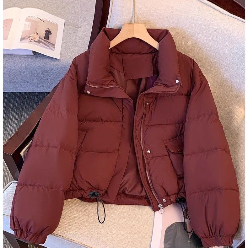 短款棉服女2025年冬季新款时尚洋气小个子加厚立领面包服外套|undefined