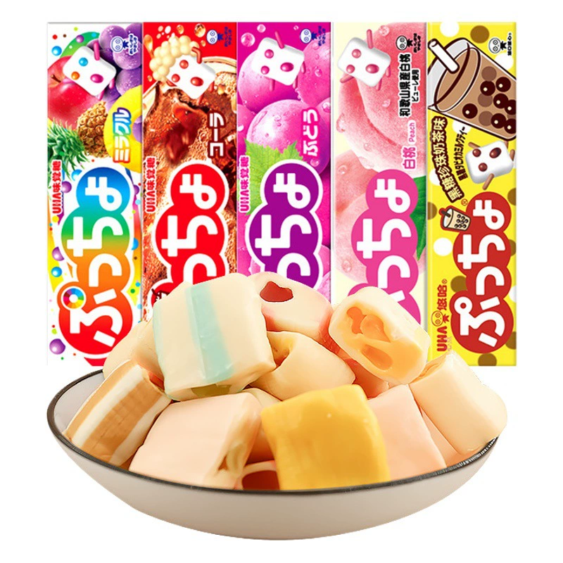 UHA youha японские импортные конфеты youha puchao фруктовый сэндвич мягкие конфеты мультивкусные мягкие конфеты батончик конфеты 50 г