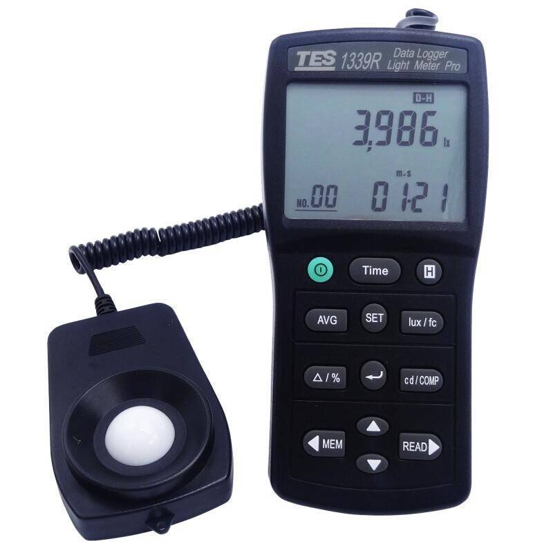 台湾泰仕级照度计光度计高精度光强度仪表可接电脑TES-1339R