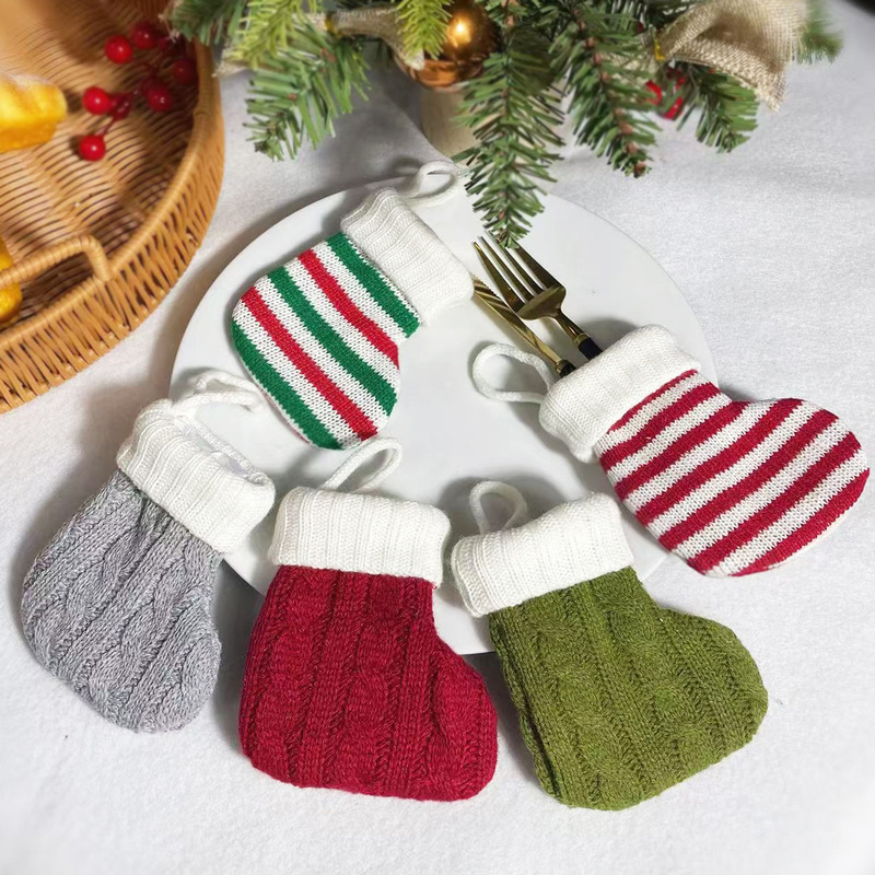 クリスマス装飾用品 クリスマスカトラリーセット ミニクリスマスソックスペンダント クリスマスツリー装飾ソックスペンダント|undefined