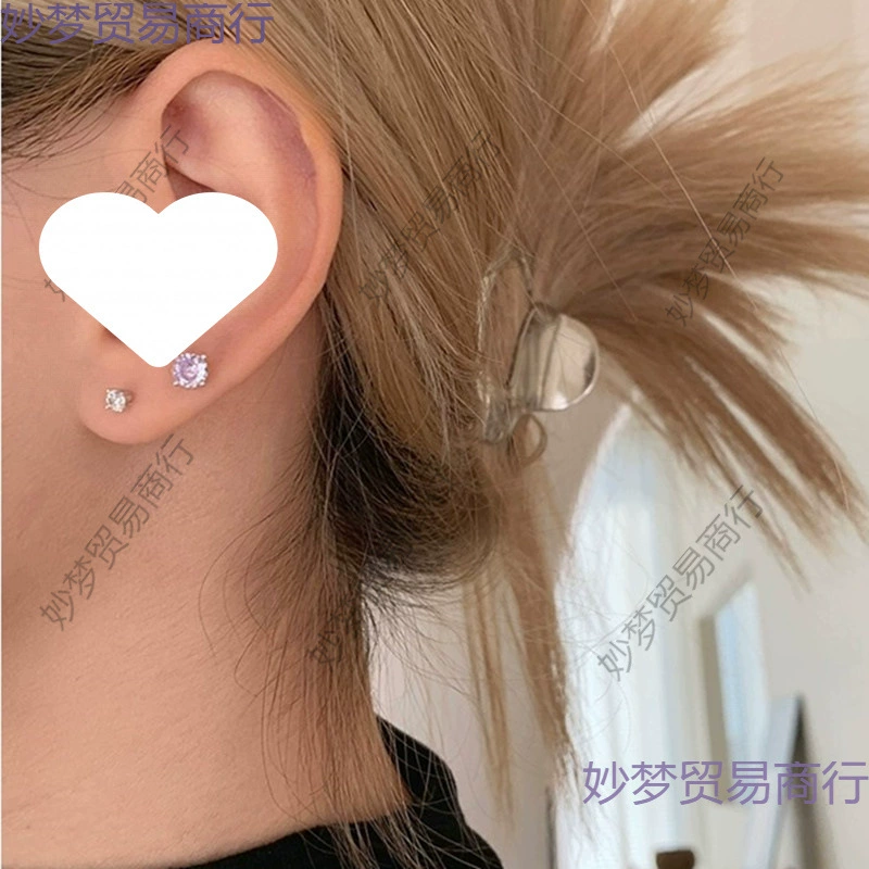 Взрывная серия сережек Huazi с цирконом в виде когтей, коллекция медицинских титановых стальных сережек с плоским дном и резьбой для пирсинга ушей