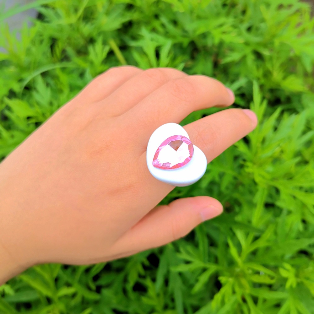 Wholesale Jewelry Geometric Resin Heart-shaped Ring Nihaojewelry display picture 8