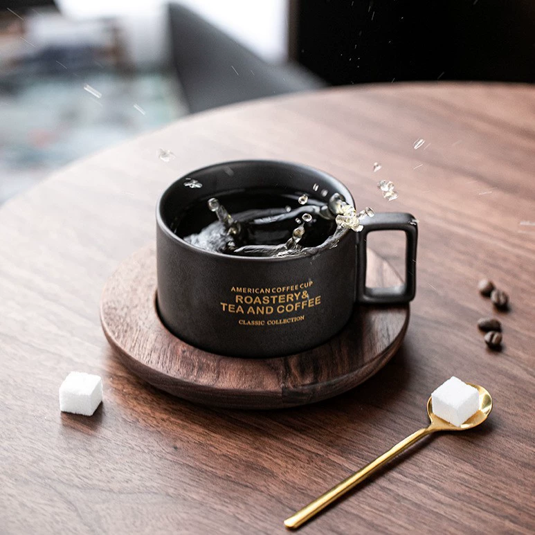 Factory American Coffee Cup Fashion Retro Ceramics Cup Water Cup Marker Cup Bring Spoon Dispot Set