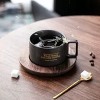 Factory American Coffee Cup Fashion Retro Ceramics Cup Water Cup Marker Cup Bring Spoon Dispot Set