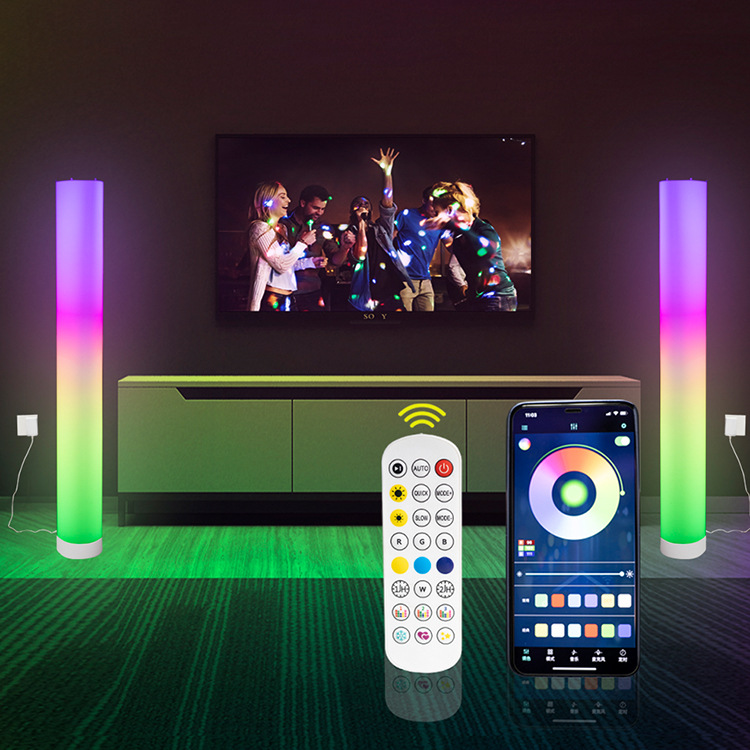 深圳RGB落地灯柱式氛围灯支持幻彩模式音乐模式遥控器控制两个装