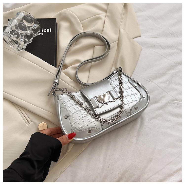 French Style Niche Chain Underarm For Women 2025 New Stone Pattern Small Square Fashion Single Shoulder Crossbody_voghion.com