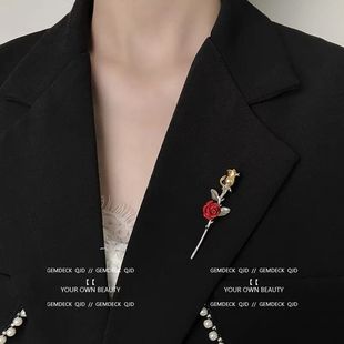 Little Prince's rose brooch high-end retro pin men's and women's trendy elegant all-match suit accessories gift
