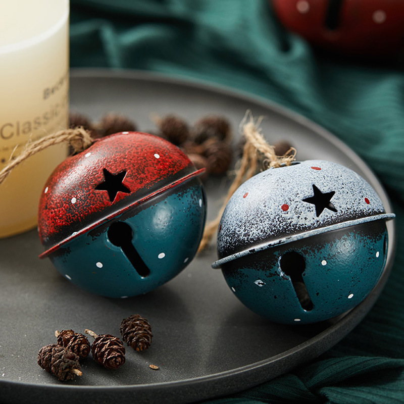 Buscando madera 6cm8cm de Navidad colgante de campana de hierro forjado decoración de Navidad decoración de árbol de Navidad campana sonará