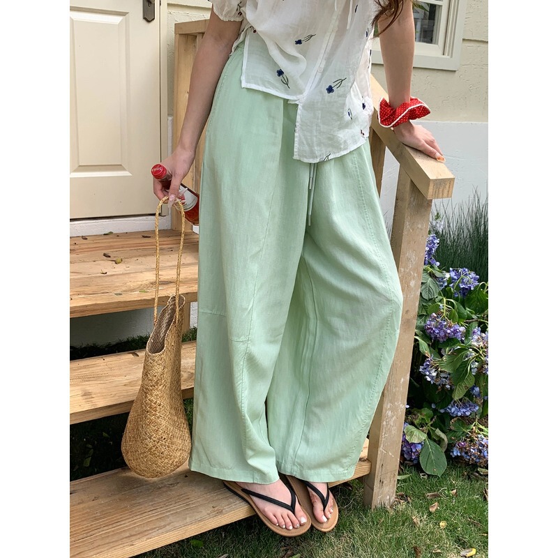 3Th Morning Refreshing and Relaxed Feeling Tencel Linen Tailored Split Floor-Length Casual Pants Zy4218 3Th Morning Refreshing and Relaxed Feeling Tencel Linen Tailored Split Floor-Length Casual Pants Zy4218