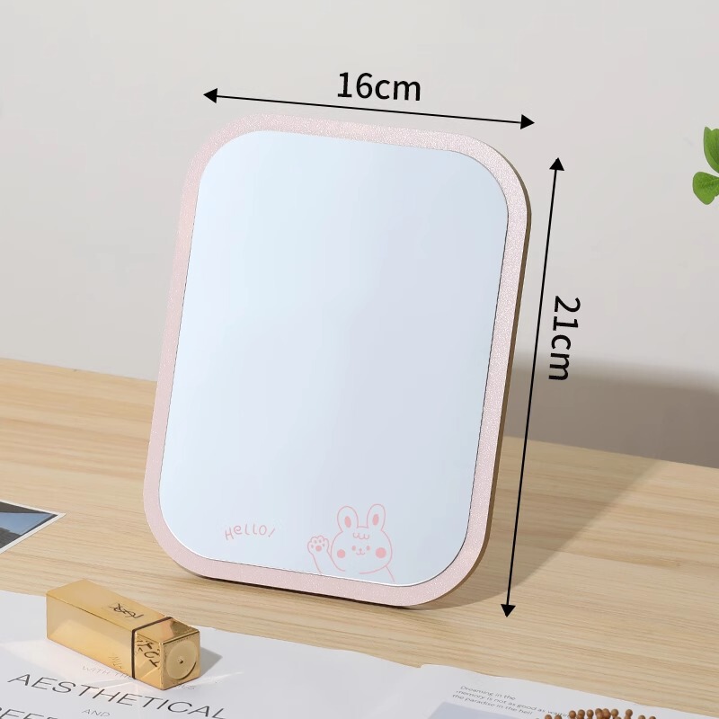 木質要素鏡シンプルなデスクトップ化粧鏡は家庭用学生寮のデスクトップ化粧鏡を回転させることができる|undefined