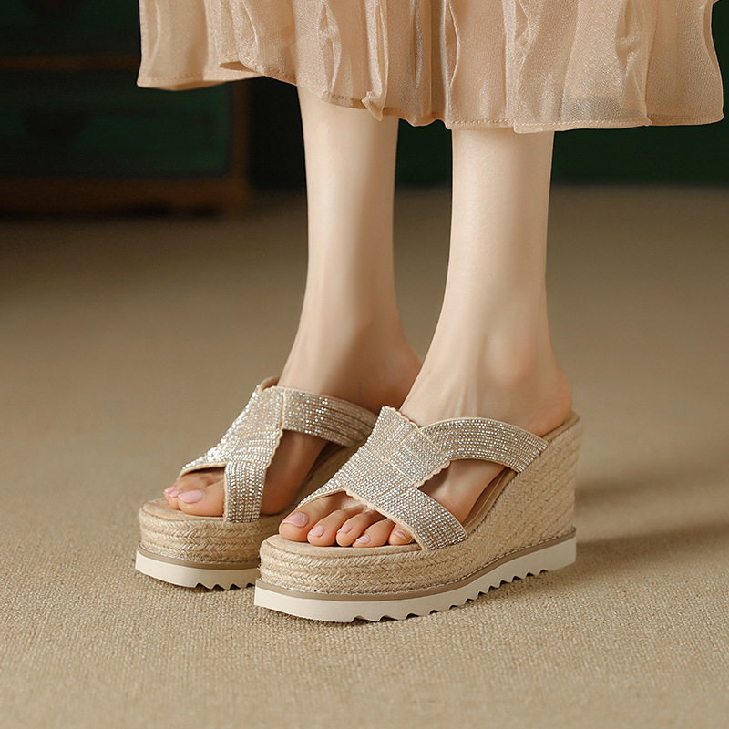 Sandal cao gót nữ hở mũi gót xuồng 10cm đính đá — màu hồng, màu mơ