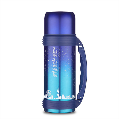 Large-capacity starry sky thermos kettle 304 stainless steel thermos cup outdoor travel sports kettle double-layer vacuum thermos bottle
