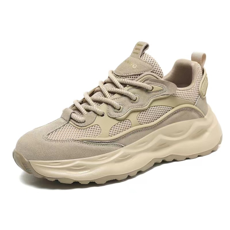 Zapatos de hombre de moda 2024 nuevos zapatos de malla transpirables de verano aumentan la altura de los zapatos deportivos casuales de hombre zapatos de suela gruesa