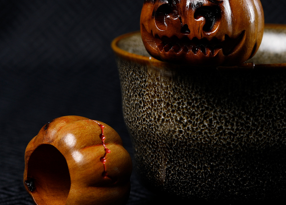 Lightning-striken jujube wood pumpkin monster bead DIY craft accessories, bracelet, spacer beads, pendants, creative accessories