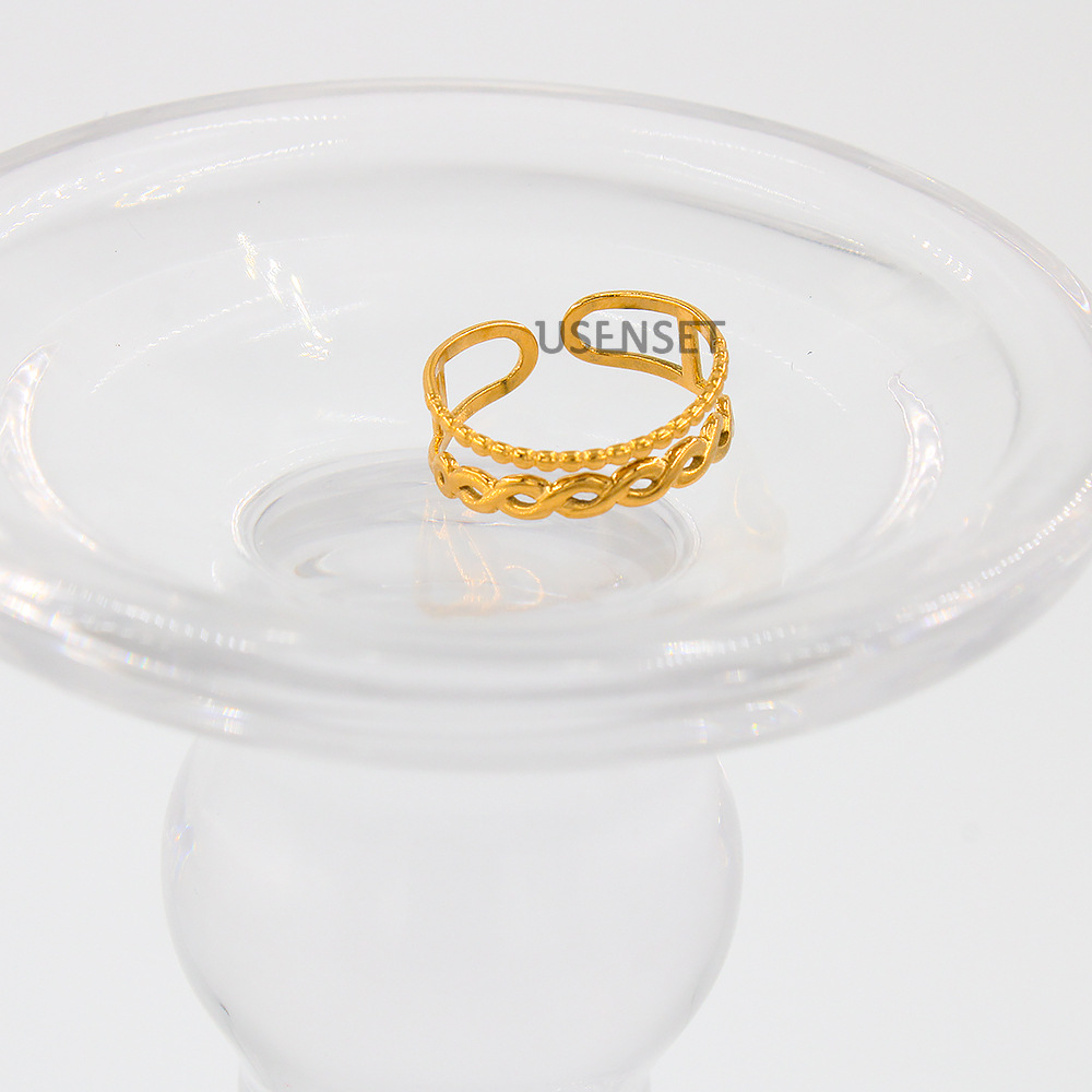 Simple Style Heart Shape Snake Stainless Steel Plating Open Ring 1 Piece