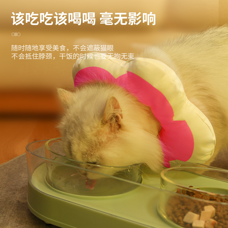 Suministros para mascotas bufanda de flores impermeable Elizabeth anillo anti-lamer collar de gato collar ajustable al por mayor transfronteriza