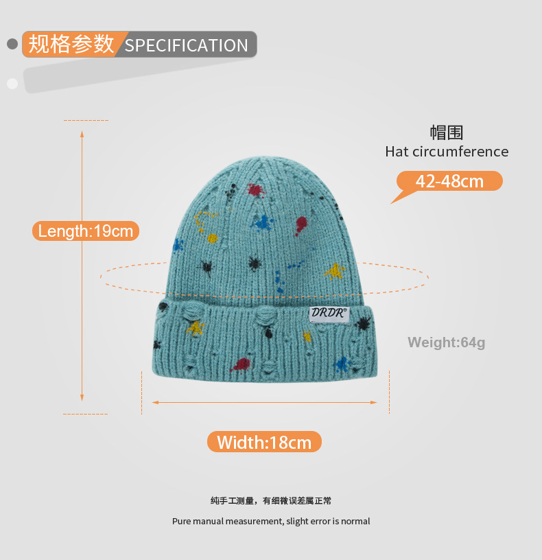 Gorro Tejido Rasgado De Estilo Coreano Para Niños, Gorro De Lana Abrigado Para Otoño E Invierno, De Moda Japonesa, Para Estudiantes display picture 2