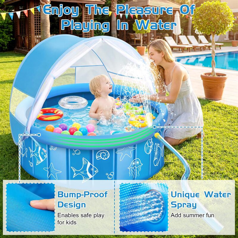 Manufacturer Customized 47inch Foldable Children's Swimming Pool with Pop-Up Mosquito Net, Baby Beach Tent with Sunshade Manufacturer Customized 47inch Foldable Children's Swimming Pool with Pop-Up Mosquito Net, Baby Beach Tent with Sunshade