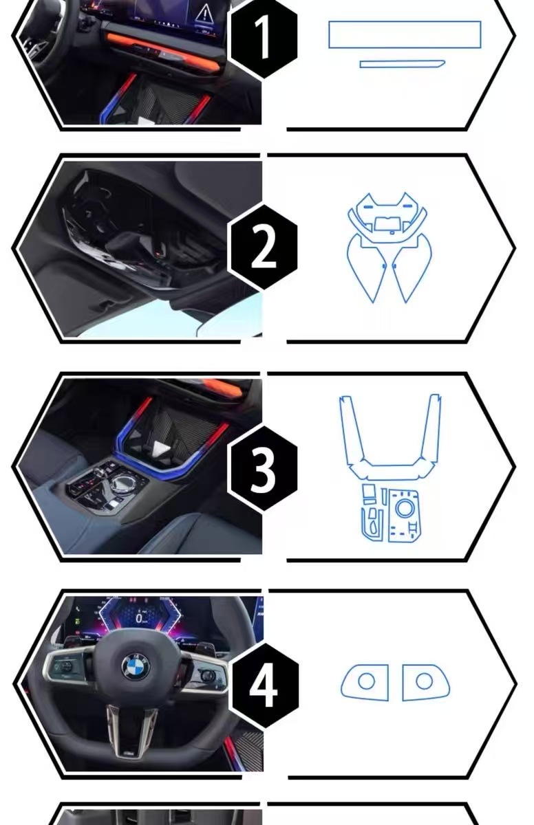 25 new BMW X3/iX3 center console film, interior protection film, screen film, and specialized interior trim accessories