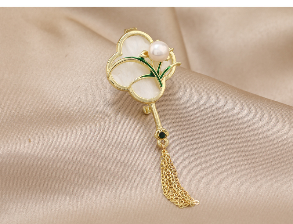 Retro Sector Flower Alloy Inlay Rhinestones Pearl Women's Brooches display picture 2