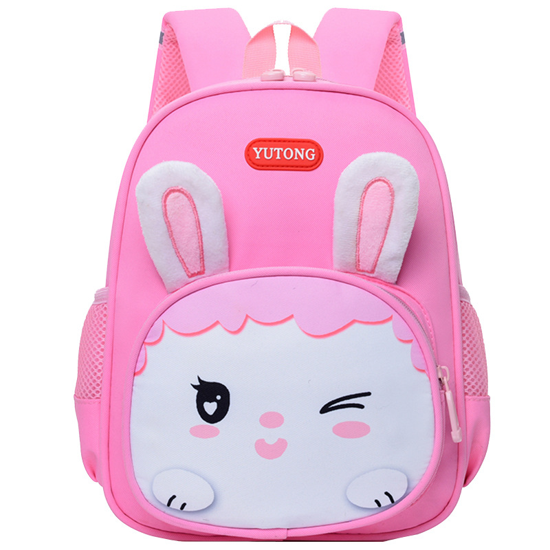 Cutie conejo niña mochila transpirable dibujos animados mochila de jardín de infantes niños 3 años 5 años mochila ligera