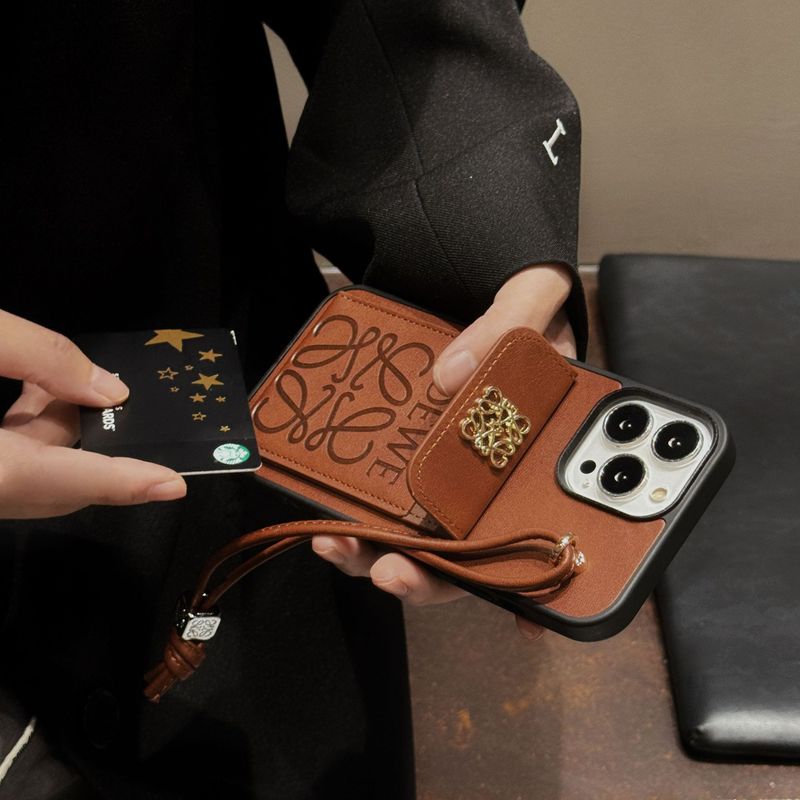 iPhone17保護ケース、Apple 11/12/13/15カードスロット付きストラップ付き携帯電話ケースに適したトレンディなブランド携帯電話ケース|undefined