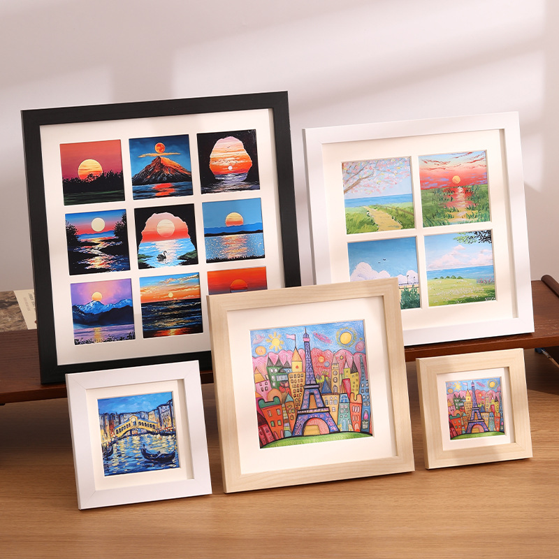 Amazon Square marco de fotos de 12 pulgadas juego combinado transfronterizo de fotos pared marco de fotos Plataforma de exhibición de marcos de fotos pared colgante