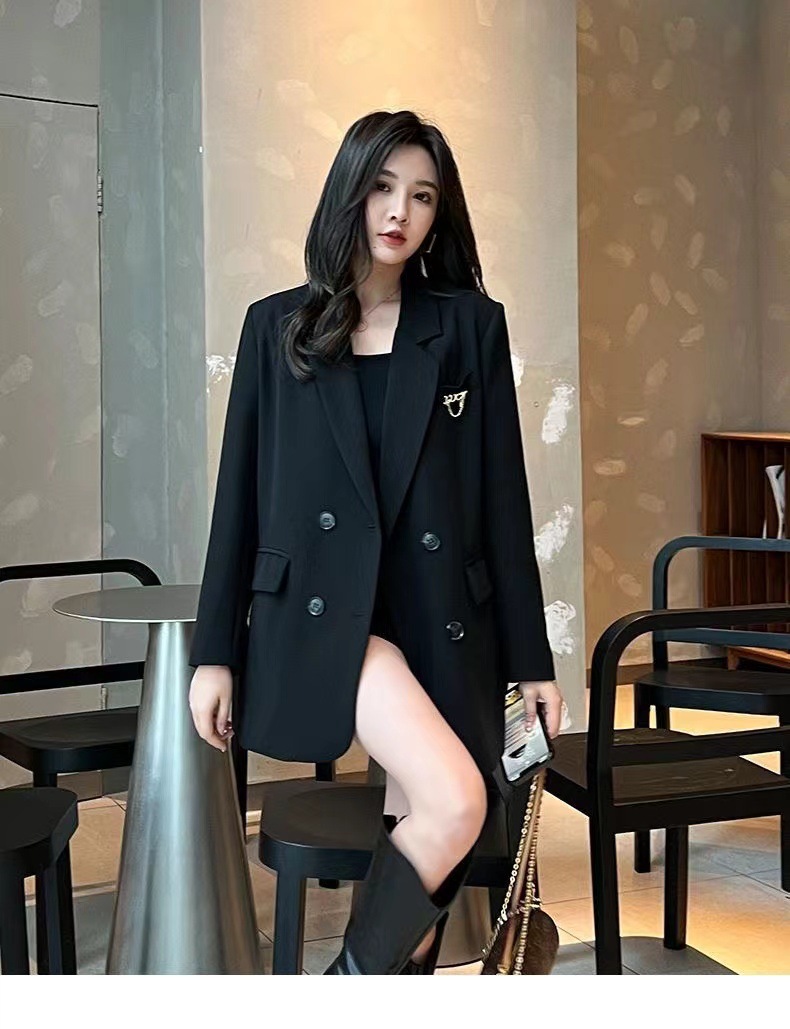 Elegant Women's Blazer British Style Slim-fit Lightweight Coat_voghion.com