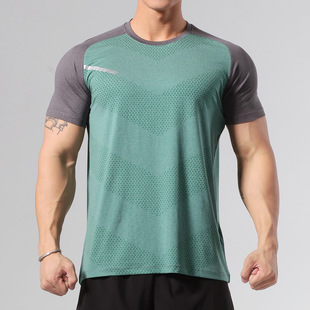 Sports Quick-drying Short-sleeved Men's Running Gym Training Clothes T-shirt Sweat-absorbent Breathable Basketball Loose plus size Top Kongming