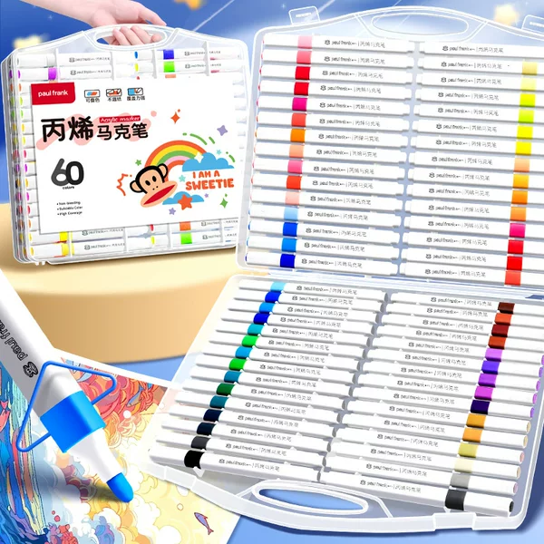 Authentic Big-Mouthed Monkey Acrylic Marker Painting Coloring Pen Kidsren's Student Supplies Quick-Drying Waterproof Not Easy to Fade