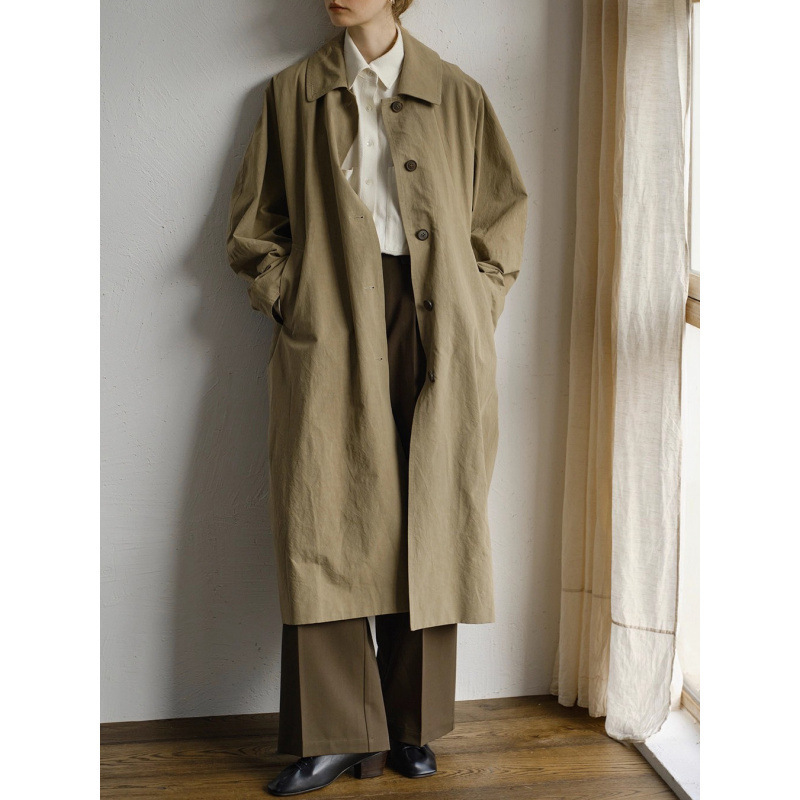 Rewea.R1 Store Signature American Imported Pima Cotton Paper Texture Linen Architectural Silhouette Windbreaker 11018