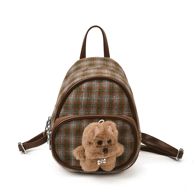 Caricaturas lindas perros, mochila para niños y niñas, mini mochila a cuadros para bebés, nueva mochila para niños 2025