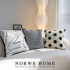 Black and White Polka-Dot Pillow for Living Room | Geometric Sofa Cushion | Internet-Famous Window Seat Accent Piece | Light Luxury, High-End Abstract Pillow Cover for Backrest