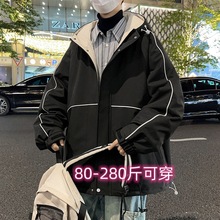 冬季胖子棉衣男宽松大码加肥加大羽绒棉服青少年胖人男装200斤潮8
