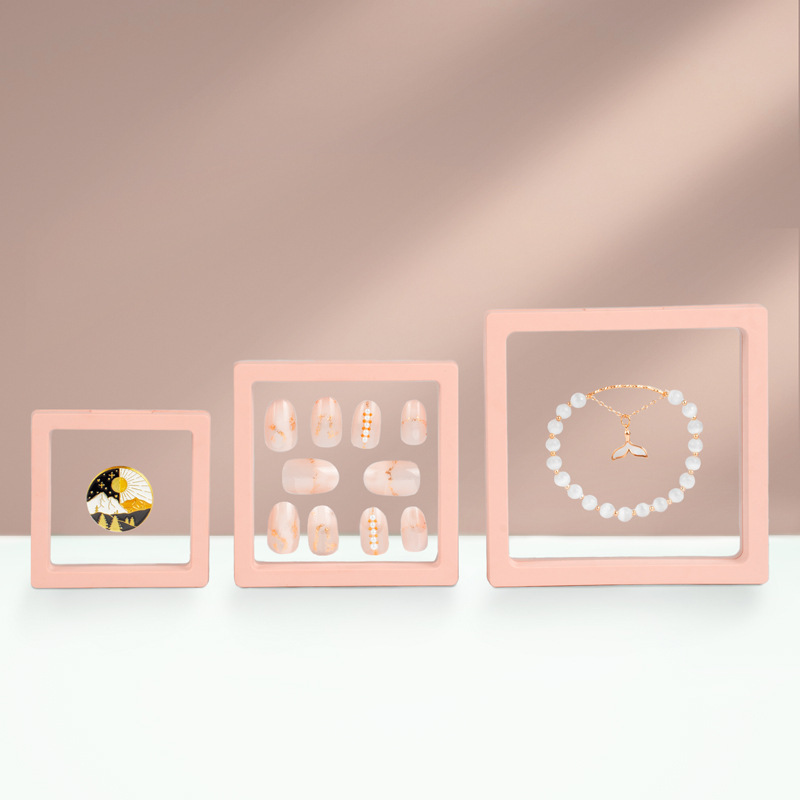 ミラノの限定定款peフィルム懸濁箱の二つの箱のアクセサリーの包装の現物の軽い贅沢な日系の指輪の箱のアクセサリーの箱|undefined